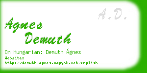 agnes demuth business card