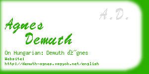 agnes demuth business card